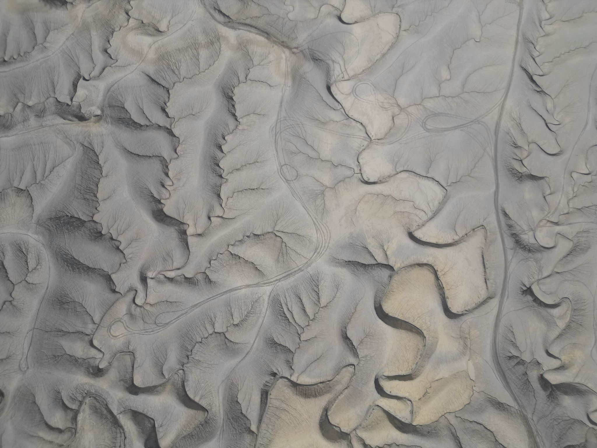 Stunning aerial view of abstract geological formations in Hanksville, Utah.